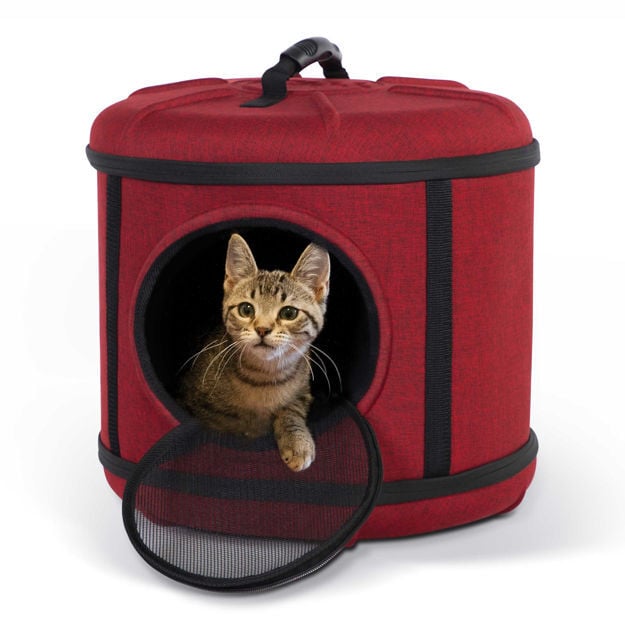 K&H Pet Products Mod Capsule Pet Carrier and Shelter Red 17" x 17" x 15.5"