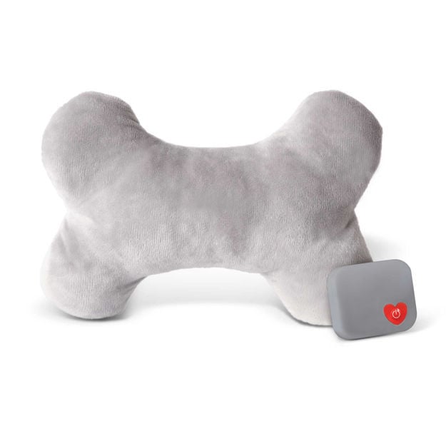 K&H Pet Products Mother's Heartbeat Plush Dog Bone Pillow Large Gray 13" x 8" x 4"