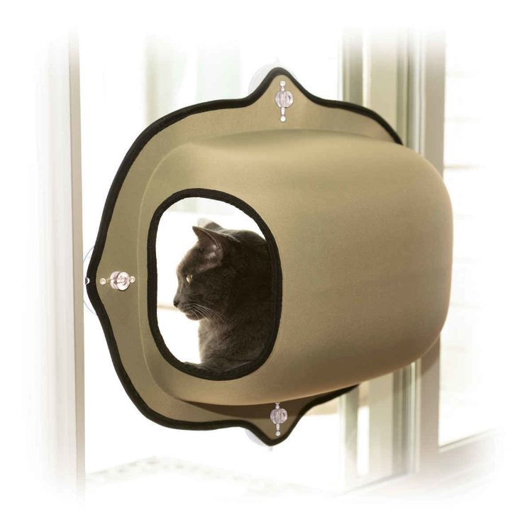 K&H Pet Products EZ Mount Window Pod Kitty Sill Tan 27" x 20" x 20"