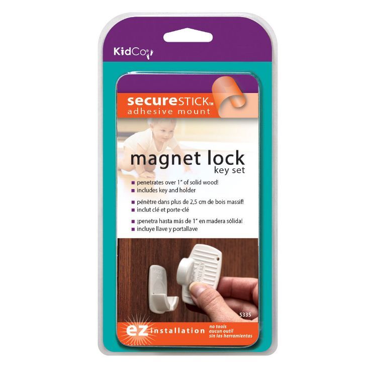 Kidco Magnet Lock and Key Adhesive Mount White