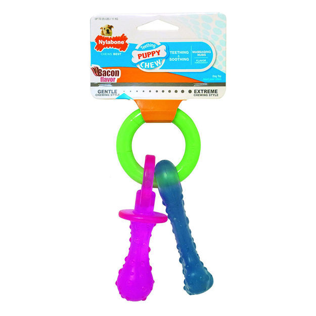 Nylabone Puppy Chew Teething Pacifier Extra Small 4" x 2.75" x 2"