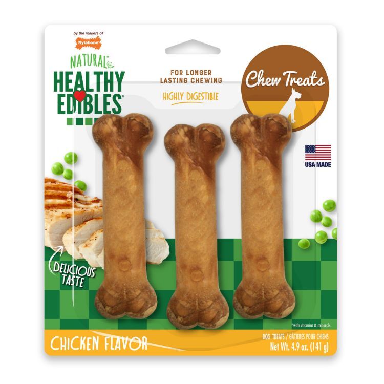 Nylabone Healthy Edibles Longer Lasting Chicken Treats Regular 3 count