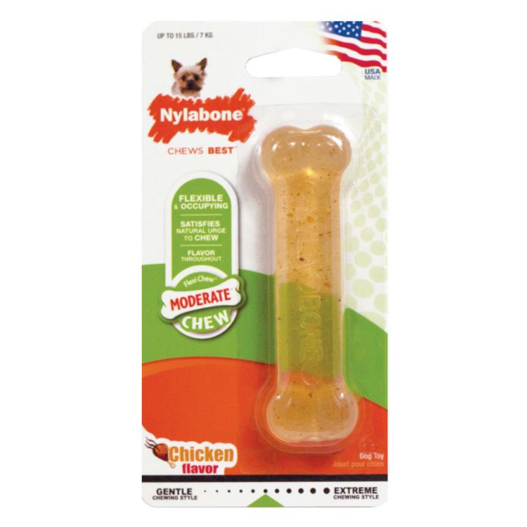 Nylabone Moderate Chew Dog Chew Toy Chicken Petite