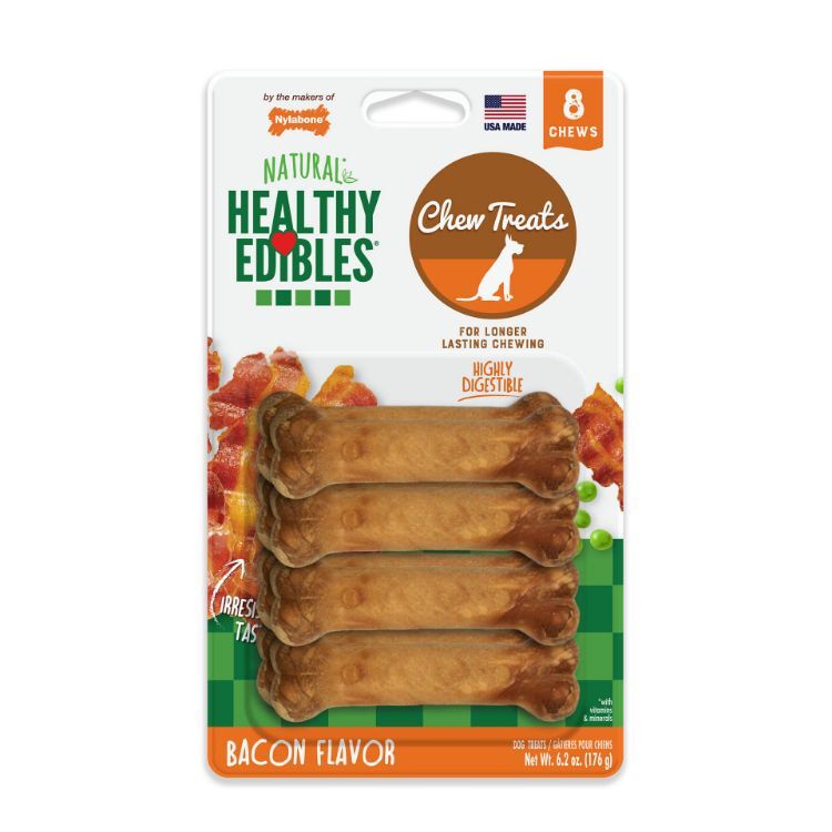 Nylabone Healthy Edibles Longer Lasting Bacon Treats Petite 8 count