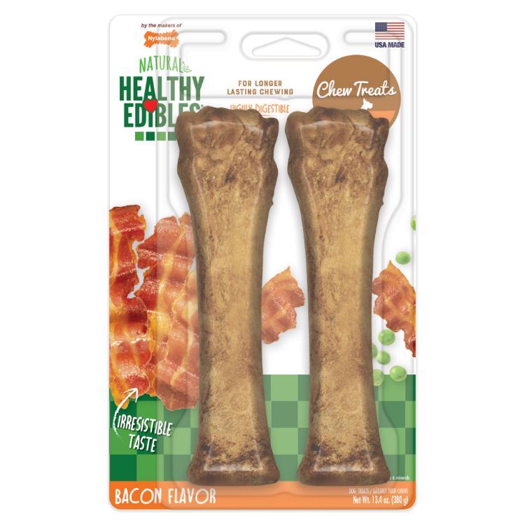 Nylabone Healthy Edibles Longer Lasting Bacon Treats Sourper 2 count