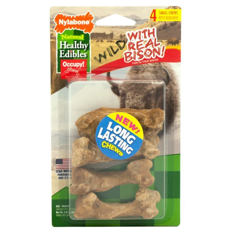 Nylabone Healthy Edibles Wild Chew Treats Bison Small 4 count