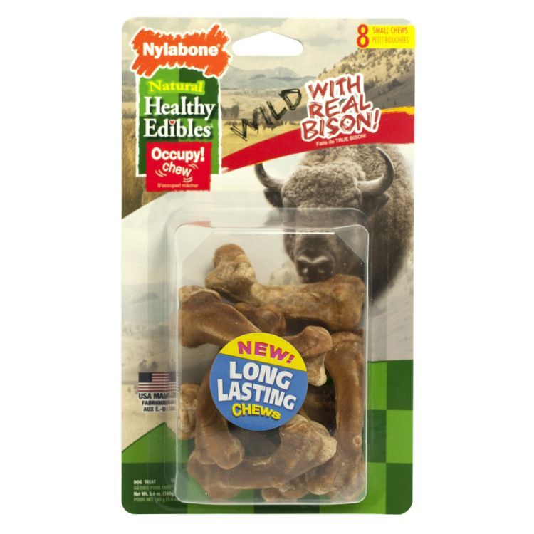 Nylabone Healthy Edibles Wild Chew Treats Bison Small 8 count