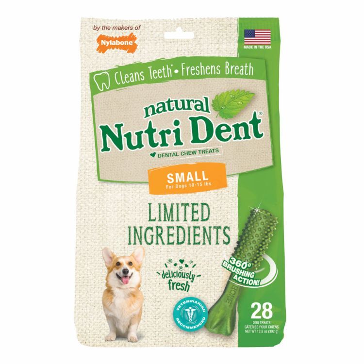 Nylabone Nutri Dent Limited Ingredient Dental Chews Fresh Breath Small 28 count