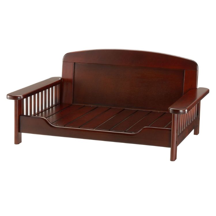 Richell Elegant Wooden Pet Bed Dark Brown 35.4" x 24.4" x 16.9"