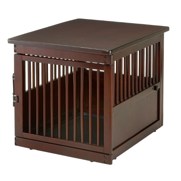 Richell Wooden End Table Dog Crate Medium Dark Brown 31.1" x 25" x 24"