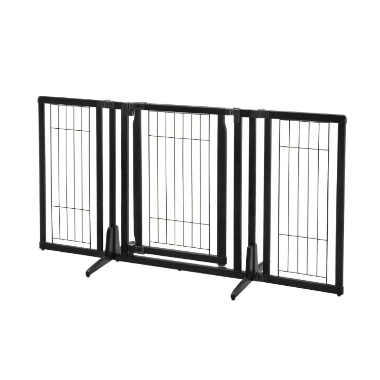 Richell Premium Plus Freestanding Pet Gate Black 34"-63" x 20.5"-26" x 32"