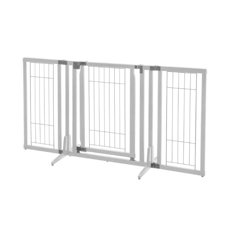 Richell Premium Plus Freestanding Pet Gate Origami White 34"-63" x 20.5"-26" x 32"