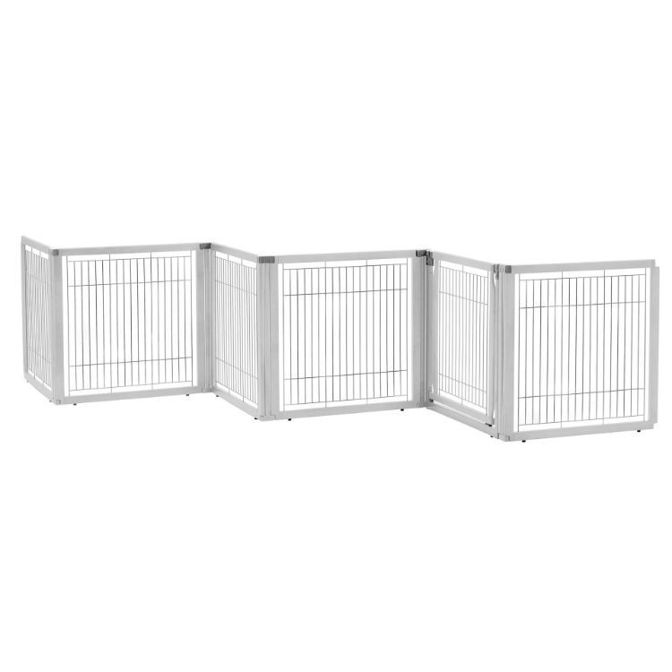 Richell Convertible Elite Freestanding Pet Gate 6-Panel Origami White 135.8" x 29.1" x 31.5"