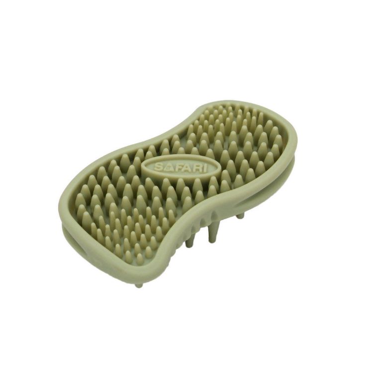 Safari Cat Soft Tip Massager Brush Green 4.5" x 2.5" x 1.25"