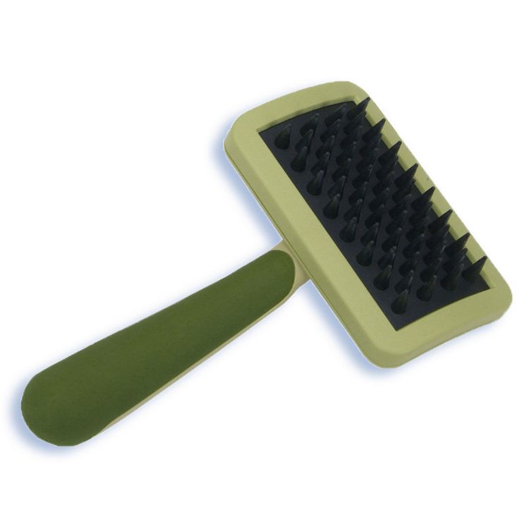 Safari Cat Massage Brush Green 6.5" x 3.2" x 2"