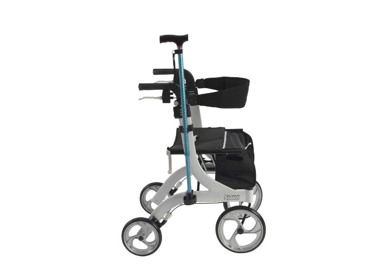 drive rollator with cane holder