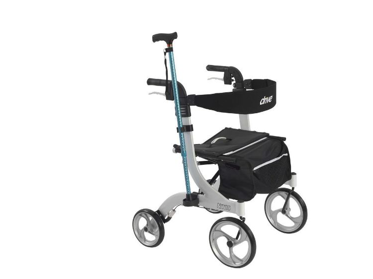 drive rollator with cane holder