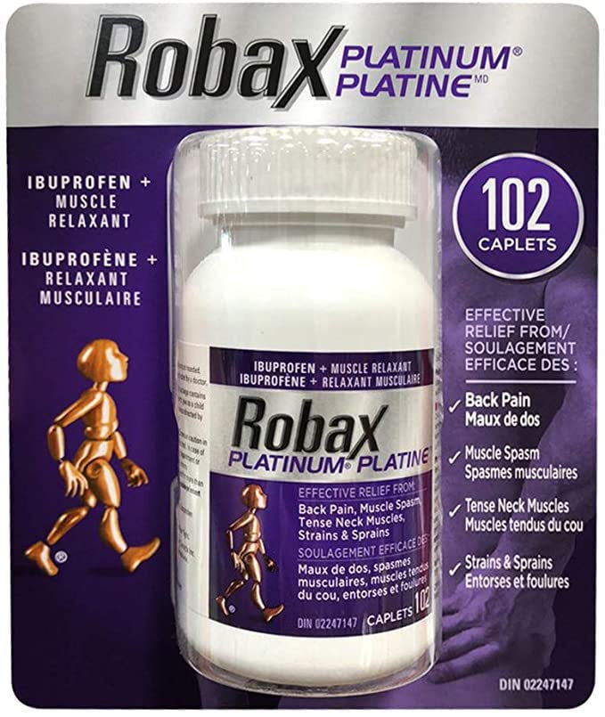 Robax Platinum Pain Reliever and Muscle Relaxant – 18 Count - CTC Health