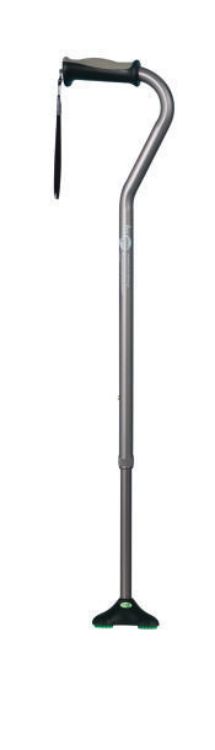 Hugo Ergonomic Offset Handle Cane with QuadPod Cane Tip