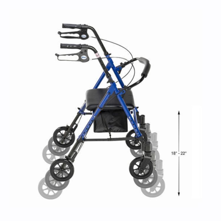 Adjustable Height Rollator, 6 Casters