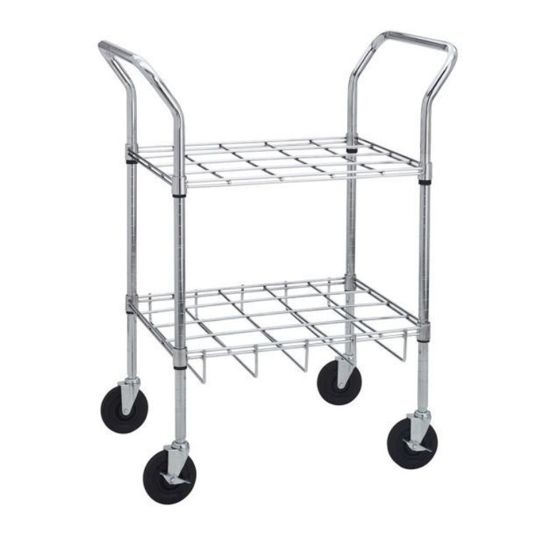 Chrome Oxygen Cylinder Cart