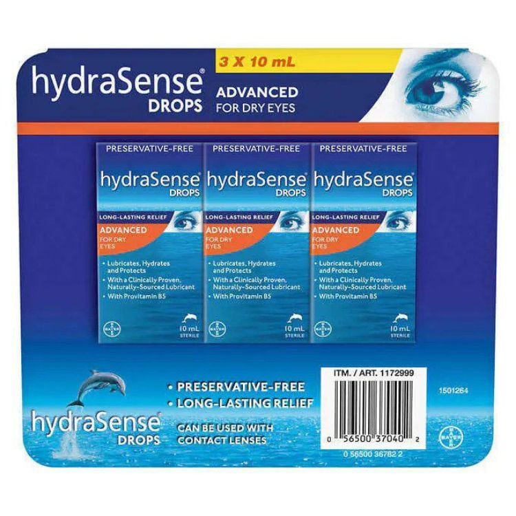 hydrasense eye drops advanced 3 pack