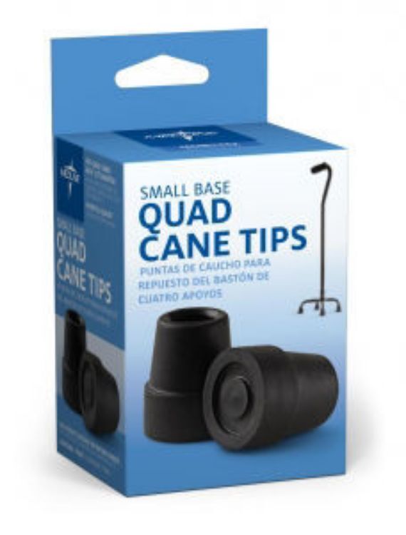 CANE QUAD TIPS SMALL BASE 1/2" BLACK