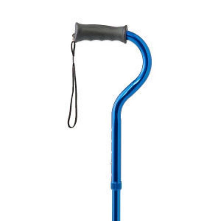 MEDLINE FOLDING CANE WITH 4 POINT TIP, BLUE