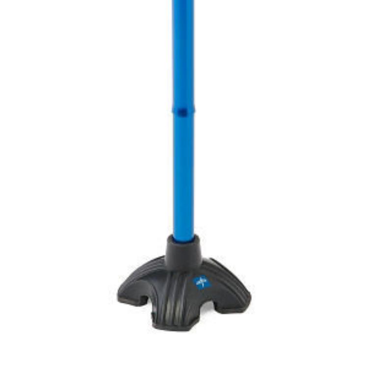 MEDLINE FOLDING CANE WITH 4 POINT TIP, BLUE