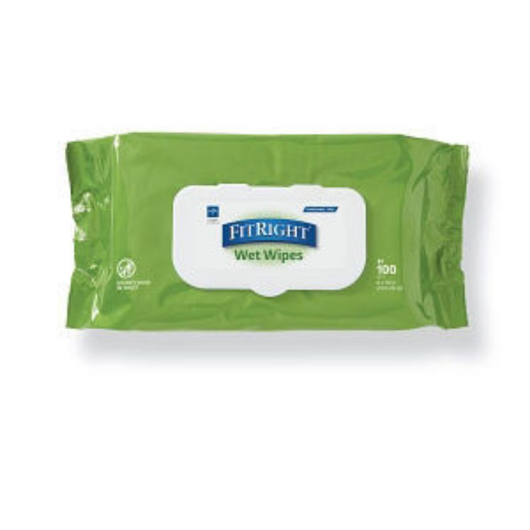 MEDLINE FITRIGHT PRE-MOIST/WET WIPES, 8X10"