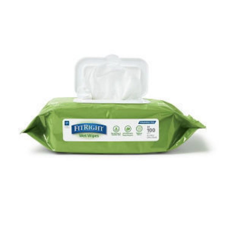 MEDLINE FITRIGHT PRE-MOIST/WET WIPES, 8X10"