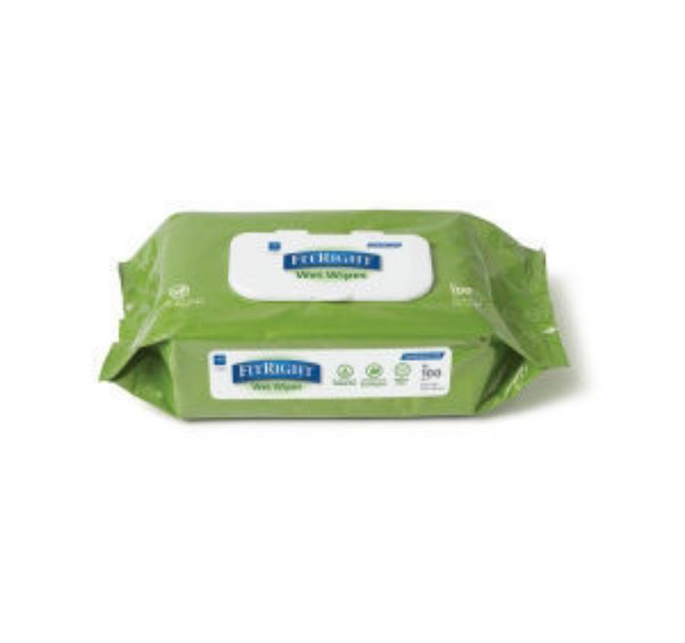 MEDLINE FITRIGHT PRE-MOIST/WET WIPES, 8X10"