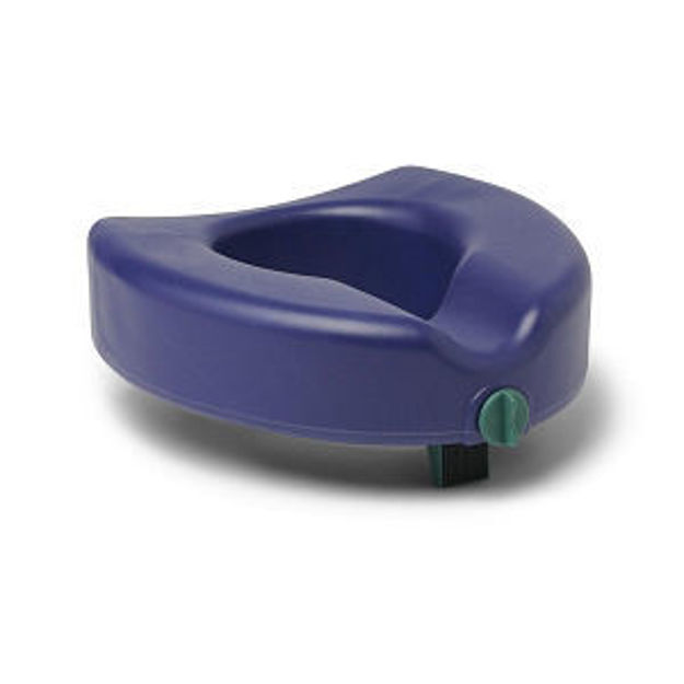 MEDLINE ELEVATED TOILET SEAT WITH LOCK, BLUE
