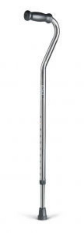 MEDLINE OFFEST CANE SINGLE POINT, ADULT, CHROME