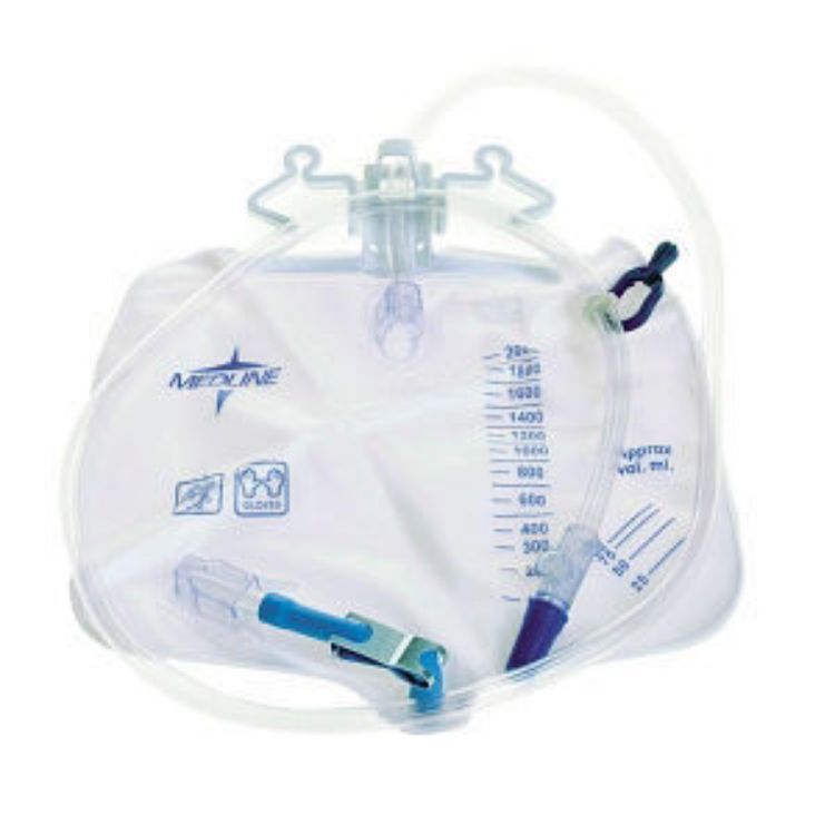 MEDLINE URIN DRAIN BAG WITH METAL CLAMP, 2L