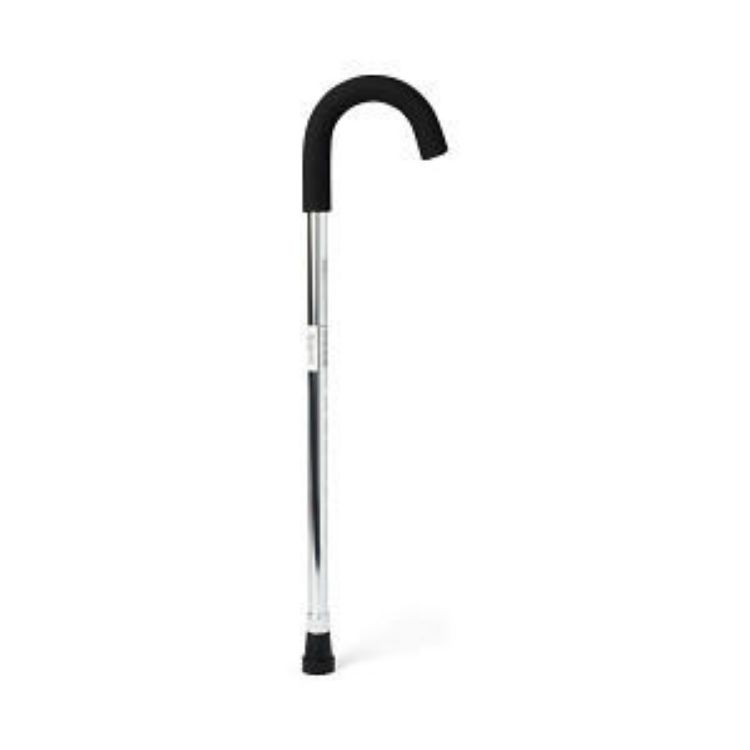 MEDLINE STANDARD ALUMINIUM CANE, CHROME