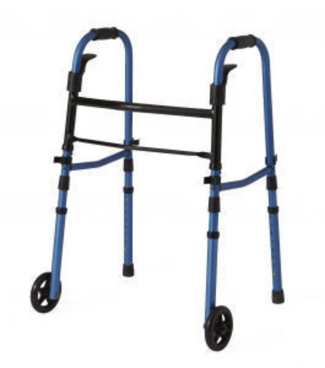 MEDLINE FOLDING PADDLE WALKER WITH 5" WHEELS, ADULT