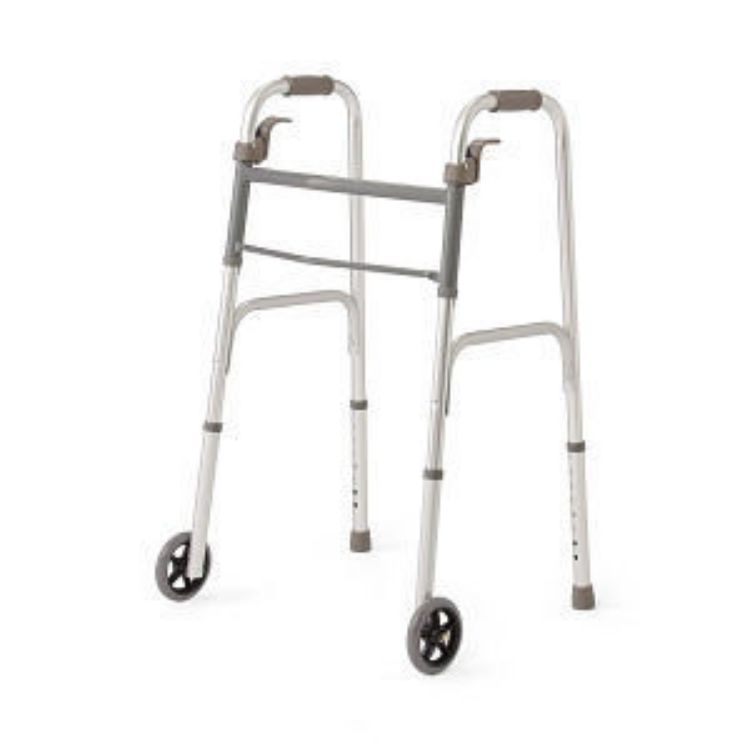 MEDLINE WALKER WITH FOLDING PADDLE & 5" WHEELS FOR JUNIORS