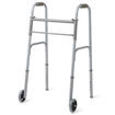 MEDLINE 2-BUTTON BASIC FOLDING WALKER WITH 5" WHEELS FOR ADULTS