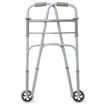 MEDLINE 2-BUTTON BASIC FOLDING WALKER WITH 5" WHEELS FOR ADULTS