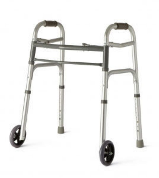 MEDLINE GUARDIAN FOLDING WALKER WITH 5" WHEELS FOR YOUTH