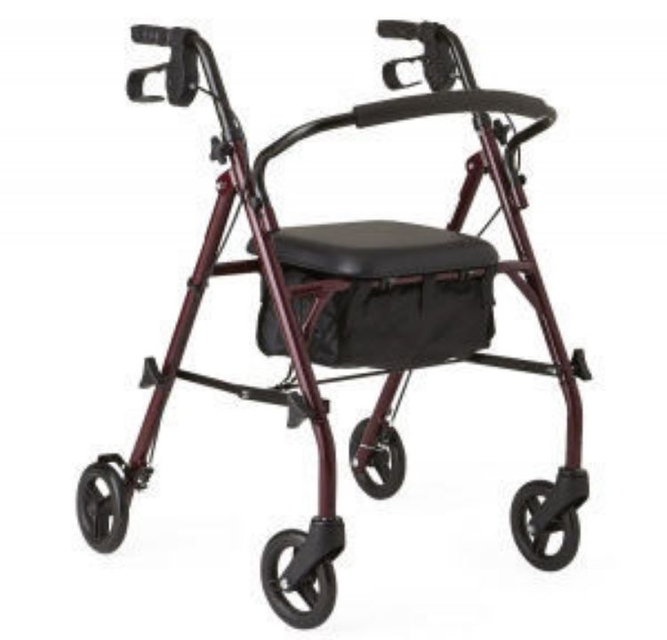 Medline Economy Steel Rollator With 6" Wheels, Knock-Down