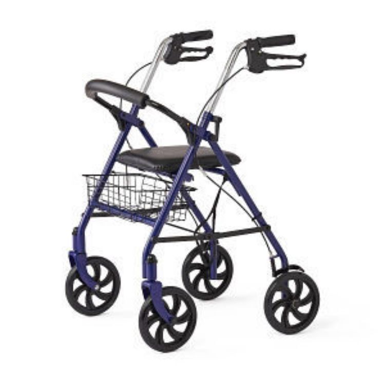 MEDLINE ECONOMY STEEL ROLLATOR 8" WHEELS & BASKET, KNOCK-DOWN