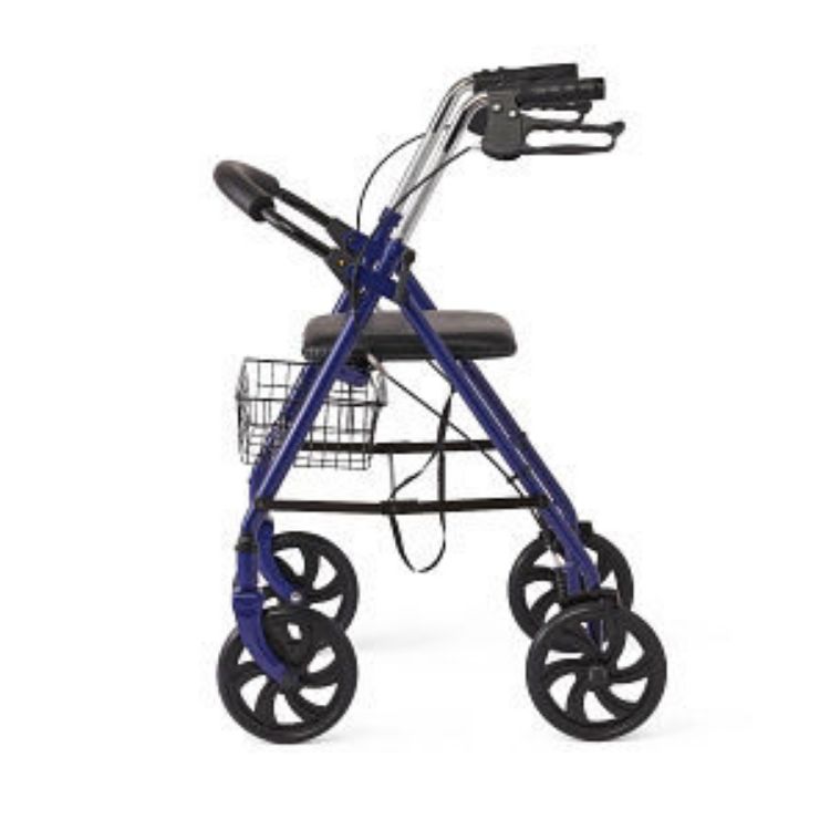 MEDLINE ECONOMY STEEL ROLLATOR 8" WHEELS & BASKET, KNOCK-DOWN