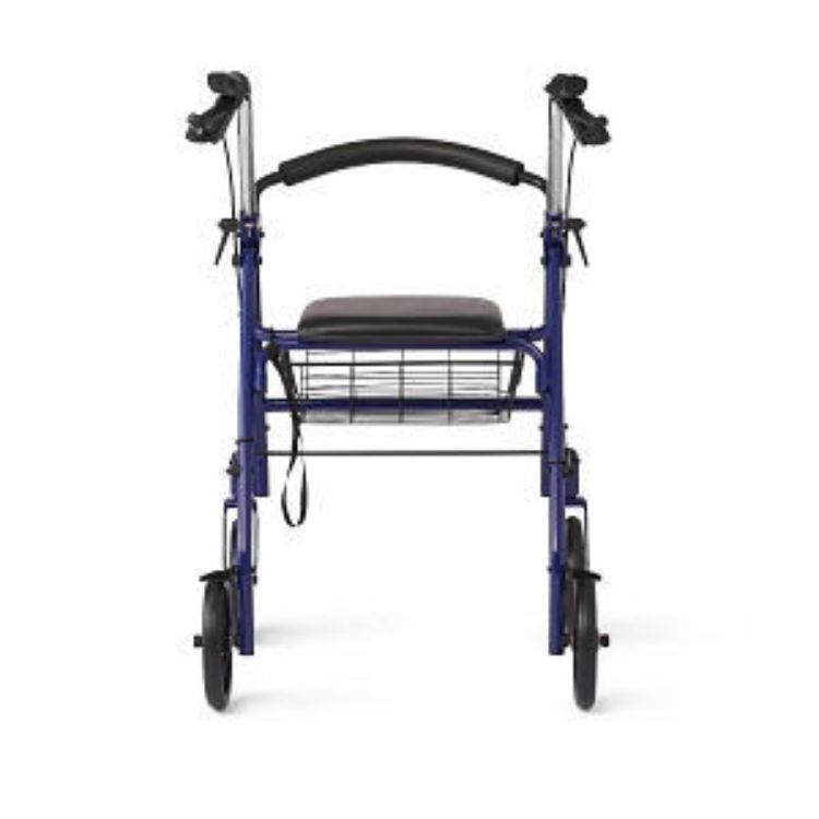 MEDLINE ECONOMY STEEL ROLLATOR 8" WHEELS & BASKET, KNOCK-DOWN