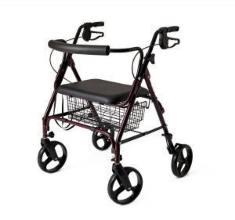 Medline Bariatric Extra-Wide Rollator, 400 Lb Capacity