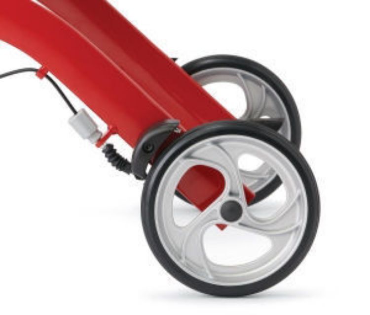 MEDLINE EUROPEAN STYLE ALUMINUM ROLLATOR, Red