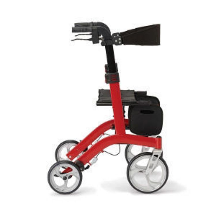 MEDLINE EUROPEAN STYLE ALUMINUM ROLLATOR, Red