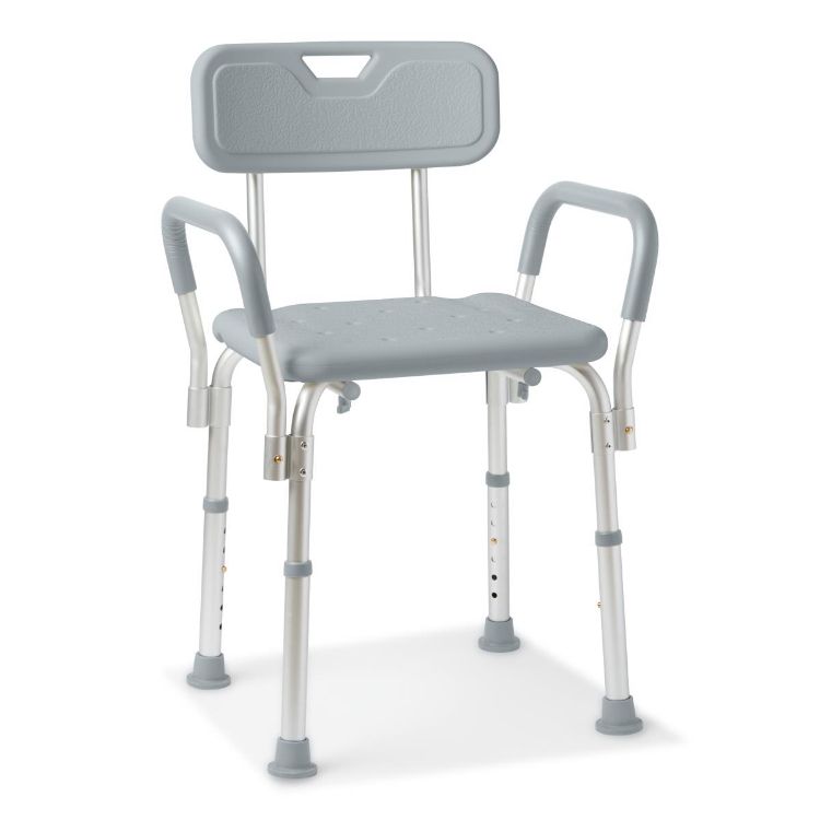 Medline Shower Chair With Backrest and Padded Armrests