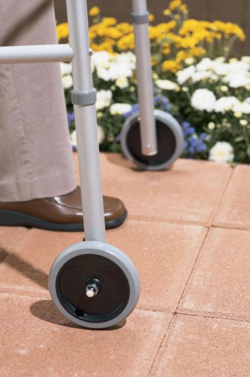 Medline 5" Wheel Footpiece Set for Two-Button Adult Walker